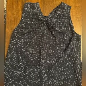 Loft navy and white polka dot shell blouse women’s large